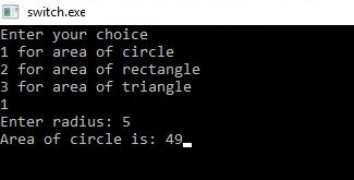 C Switch...Case Program Output