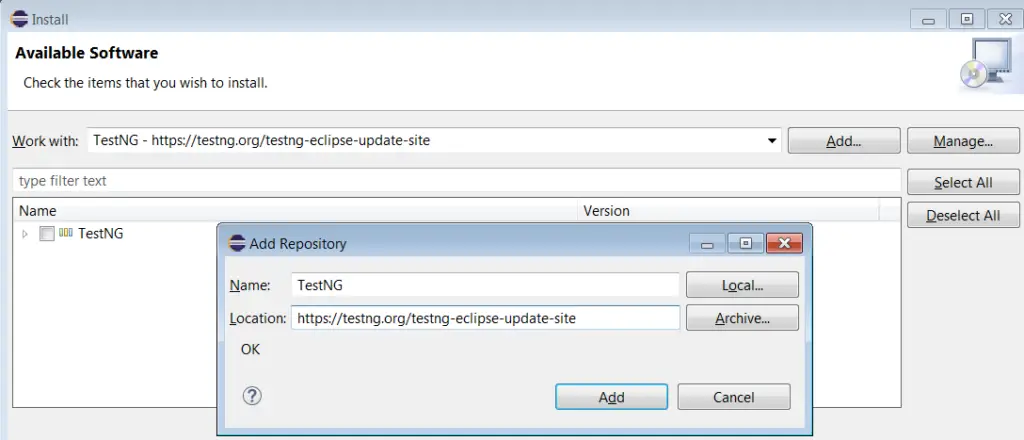 testng eclipse update site