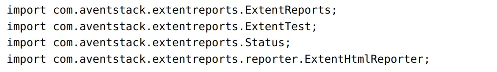 import statement for merging two extent reports