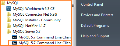 Install MySQL On Windows - Open MySQL Commandline