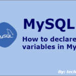 MySQL Declare Variable local, user-defined, system