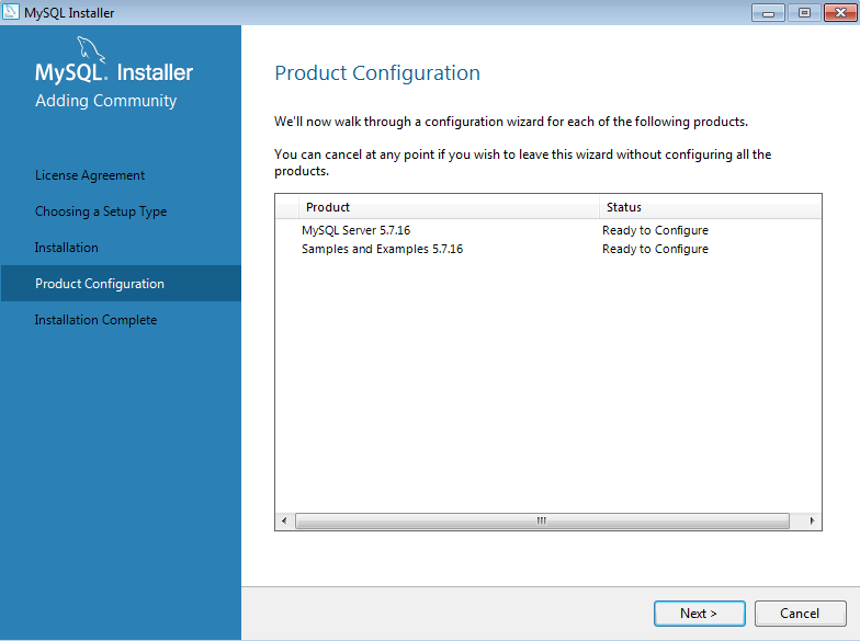 Install MySQL On Windows - Open Configuration Screen