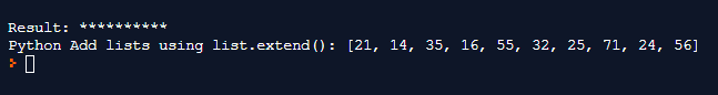 python add lists using list extend method