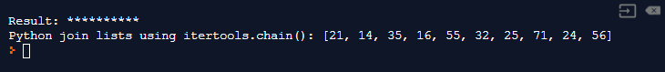 python join lists using itertools chain method