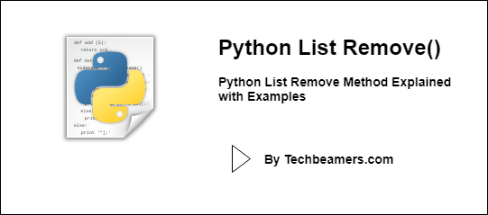 Python List Remove Method Explained with Examples