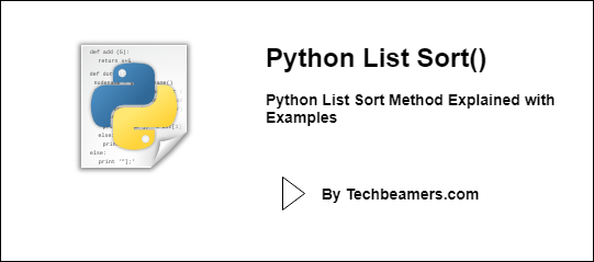 Python List Sort Method Usage with Examples