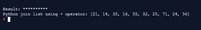 python merge lists using plus operator