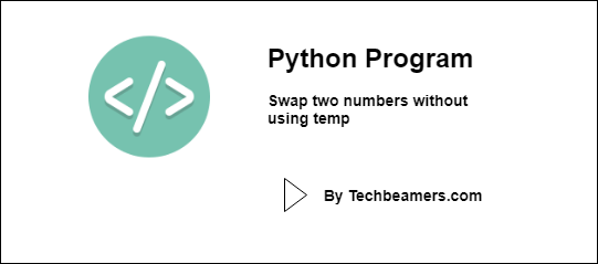 Python program to swap two numbers