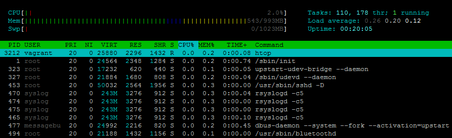 Linux Commands - Running HTOP in Terminal