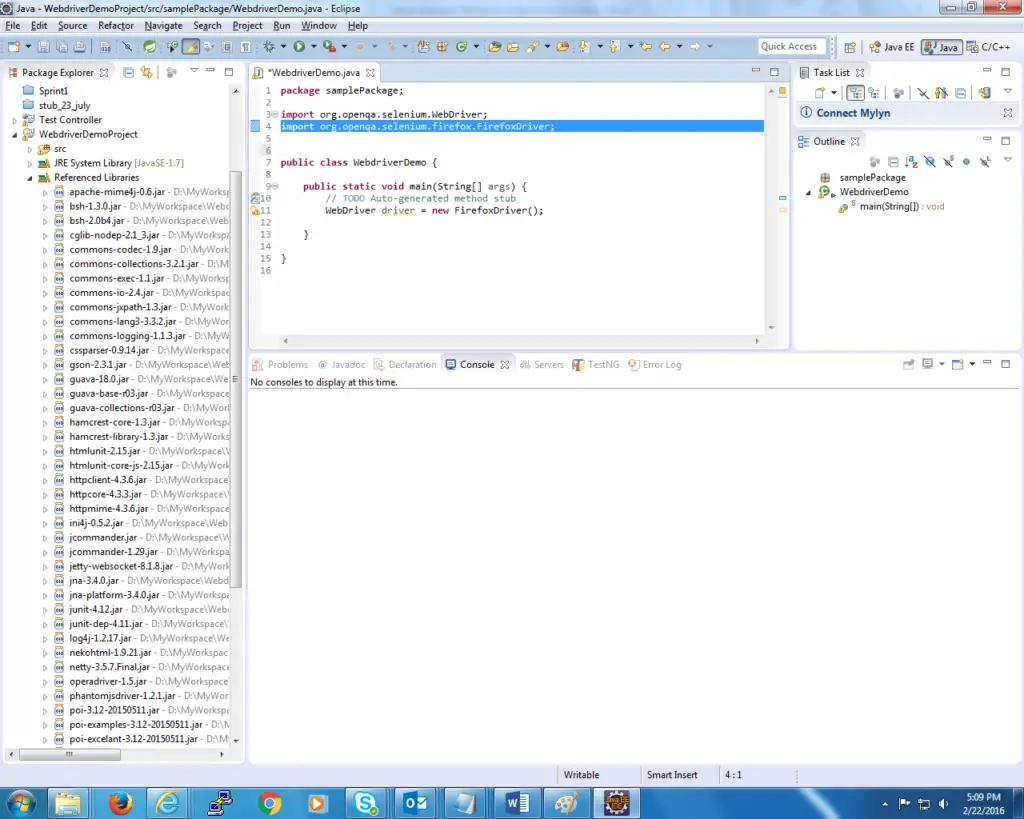 Setup Selenium WebDriver Project-16