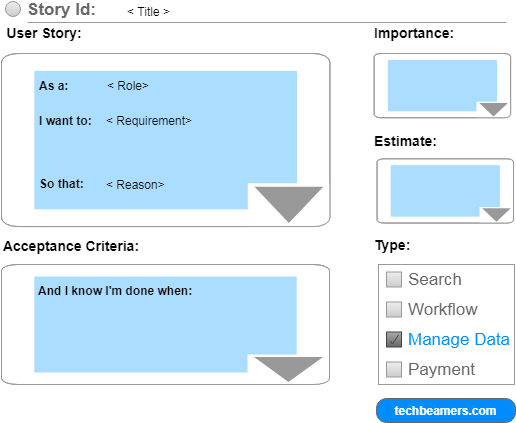 User story template in Agile Scrum